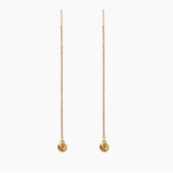 Gold Shell Coil Threader Earrings - Picture 1 of 7